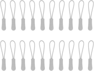 TORMEN Zipper Pulls Zipper Extension Nylon Cord Zipper ?Tag Replacement for Clothes Suitable for Backpacks, Jackets, Suitcases, Wallets, Handbags(20 Pcs Gray)