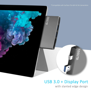 Surface Pro USB 3.0 Mini DP Hub Adapter, Mbeat Edge Pro P78 6-In-1 Multifunction USB 3.0 Hub Adapter with Mini Display Port, Surface Pro Extender, Features 4K HDMI Output, 2 Port USB 3.0 Hub, SD and Micro SD TF Card Reader, Space Grey Aluminium Design (Compatible with MS Surface Pro 4/5/6)