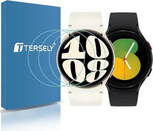 T Tersely (3 Pack) 9H Hardness Tempered Glass Screen Protector for Samsung Galaxy Watch 6 / Watch 5 / Watch 4 (44MM), Screen Protector Film Guard for Samsung Galaxy Watch