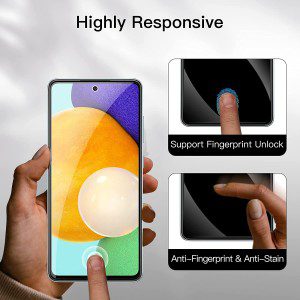 Jetech Screen Protector for Samsung Galaxy A52 / A52 5G / A52S 5G with Camera Lens Protector, Tempered Glass Film, HD Clear, 2-Pack Each