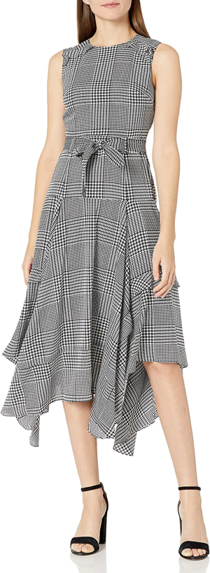 Calvin Klein Women’S Crew Neck Dress with Ruffle