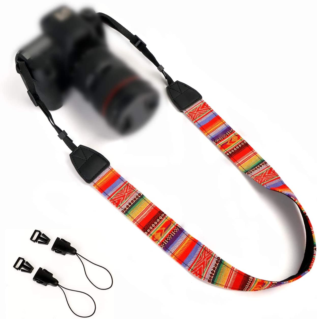 WANBY Camera Strap Black Canvas Neck Shoulder Strap with Quick Release  Buckles for DSLR SLR