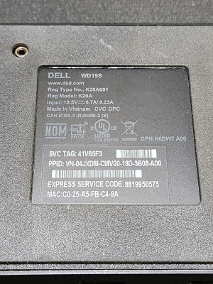 Dell Dock – WD19S 130W Power Delivery – 180W AC