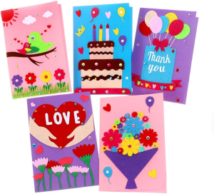 Card Making Kits DIY Handmade Greeting Card Kits for Kids, Christmas Card Folded Cards and Matching Envelopes Thank You Card Art Crafts Crafty Set Gifts for Girls Boys