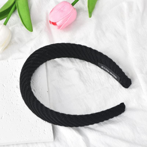 Padded Knitted Wide Headbands for Women Girls Chunky Sponge Hairbands Thick Puffy Head Band Vintage Puffy Knit Headbands for Women Christmas Party Headbands Hair Accessories