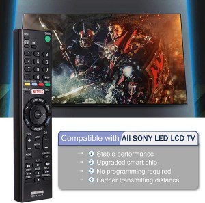 Universal Remote Control RMT-TX100U for All Sony TV Remote Replacement for All Sony LCD LED HDTV Bravia Smart Tvs, with Netflix Shortcut Button