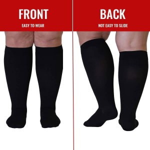 Medical Compression Socks for Men Women 20-30Mmhg plus Size S-7XL Extra Wide Calf Closed Toe Graduated Support Knee-High Compression Stockings for Pregnant Travel Sports Swelling Circulation