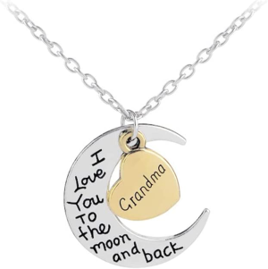 Grandma Grandmother Gifts Necklace from Grandchildren Granddaughter Grandson to My Grandma I Love You to the Moon and Back Gift Necklaces for Grandmom Grandmama