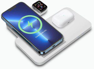 Wireless Charger 3 in 1 Wireless Charging Station Compatible with Apple Watch/Iphone/Airpod,Iphone 14,13,12,11,15(Pro, Pro Max)/Xs/Xr/X/8(Plus)/Galaxy S Note Z,Iwatch 9/8/7/6/Se/5/4/3/2,Airpod3/Pro