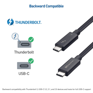 [Intel Thunderbolt Certified] Cable Matters 40Gbps Active USB C Thunderbolt 4 Cable 2M with 100W Charging and 8K Video – Universally Compatible with USB-C, USB4, and Thunderbolt 3