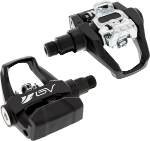 BV Bike Pedals Shimano Spd/Look Delta Compatible 9/16” with Toe Clips – Peloton Pedals for Regular Shoes – Toe Cages for Peloton Bike – Exercise Bike Pedals – Universal Fit Bicycle Pedal