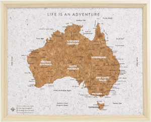 Splosh Travel Board Australia Map, Desk, Beige/White