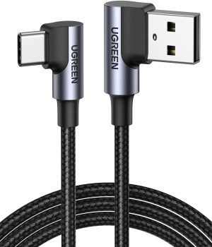 UGREEN USB C Right Angle Cable 90 Degree Type C Fast Charger Compatible with Samsung Galaxy Note20 S20 S10 S10E S9 S8 Plus, PS5 Controller, LG G8 G7 V40 V30, Nintendo Switch, Gopro Hero 7 8 (3M)