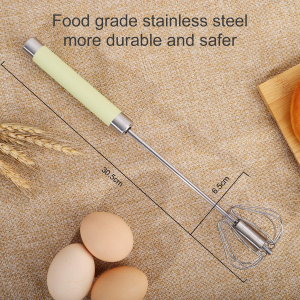 Egg Whisk, SZMDLX, Stainless Steel Hand Push Whisk Blender – Versatile Tool for Egg Beater, Milk Frother, Rotating Push Mixer Stirrer, Kitchen Utensil for Whisking, Beating, Stirring