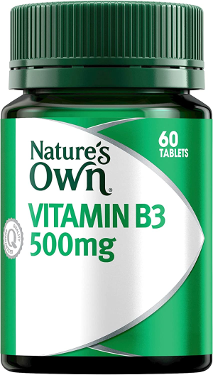 Nature’S Own Vitamin B3 500Mg Tablets 120 – Vitamin B Supports Energy Levels & Relieves Tiredness in Healthy Individuals – Aids Metabolism of Carbohydrates & Dietary Fats – Supports Skin Health