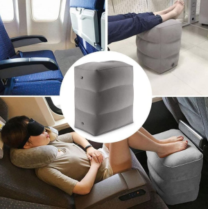 Yotsuba Travel Foot Rest Pillow, Inflatable Air Cushion for Plane Travel, Adjustable Height for Leg & Foot Rest (Grey))