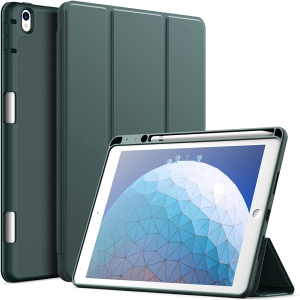 Jetech Case for Ipad Air 3 (10.5-Inch 2019, 3Rd Generation) and Ipad Pro 10.5 with Pencil Holder, Slim Tablet Cover with Soft TPU Back, Auto Wake/Sleep (Black）