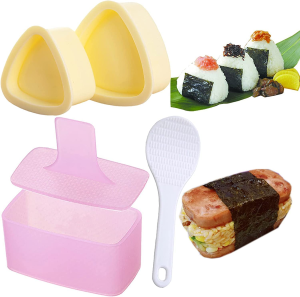 Yessmi Onigiri Triangle Sushi Press Mold Mold,Sushi Making Kit Meat Musubi Maker Mold, 4Pcs Rice Form Molds (JPY8965)