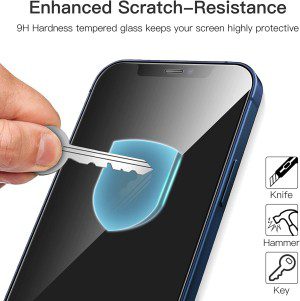 Jetech Full Coverage Screen Protector for Iphone 12/12 Pro 6.1-Inch, 9H Tempered Glass Film Case-Friendly, HD Clear, 3-Pack