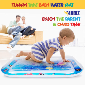 MABIZ Tummy Time Water Play Mat Inflatable Tummy Time Mat, Tummy Time Toys for Infants, Baby Toys 3-24 Months, Newborns Baby Gifts, Sensory Mat for Stimulation Growth, Physical and Visual Development (26″X20″) Bpa-Free Water Mat