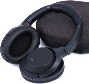 SOULWIT® Professional Earpads Cushions Replacement for Sony WH-1000XM3 (WH1000XM3) Over-Ear Headphones, Ear Pads with Softer Protein Leather, Noise Isolation Memory Foam, Added Thickness (Black)