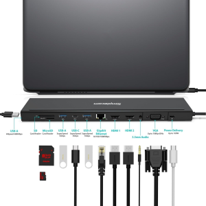 Simplecom CHN622 USB-C 12-In-1 Multiport Docking Station Laptop Stand