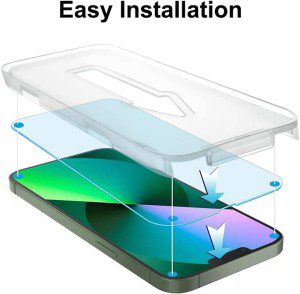 T Tersely [2+1] One Touch Glass Screen Protector for Iphone 13 Pro Max(6.7 Inch) with Camera Lens Protector, Premium 9H HD Tempered Glass Screen Guard Film [Case Friendly]