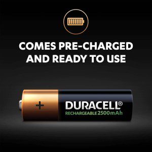 Duracell Rechargeable AA Nimh 2500Mah Battery (4 Pcs)