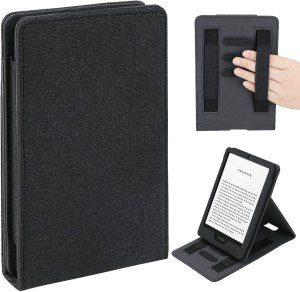 WALNEW Flip Case for 6.8” Kindle Paperwhite 11Th Generation 2021 – Two Hand Straps PU Leather Vertical Multi-Viewing Stand Cover with Auto Wake/Sleep for Kindle Paperwhite 2021 Signature Edition