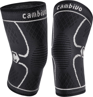 CAMBIVO 2 Pack Knee Brace, Knee Compression Sleeve Support for Men and Women, Running, Hiking, Arthritis, ACL, Meniscus Tear, Sports, Home Gym