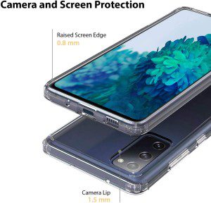 ZUSLAB Slim Hybird Case for Samsung Galaxy S20 FE 5G Shockproof Translucent Protective Cover – Clear