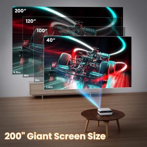 Projector, Native 1080P Bluetooth Projector with 100”Screen, 9500L Portable Outdoor Movie Projector Compatible with Smartphone, Hdmi,Usb,Av,Fire Stick, PS5