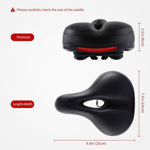 IPOW Comfort Bike Seat for Women or Men, Bicycle Saddle Replacement Padded Soft High Density Memory Foam with Dual Shock Absorbing Rubber Balls Suspension Universal Fit for Indoor/Outdoor Bikes