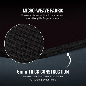 Corsair MM350 PRO Premium Spill-Proof, Stain-Resistant Cloth Gaming Mouse Pad (93 X 40 Cm Surface, Micro-Weave Fabric, 4 Mm Thick Plush Rubber, Durable Anti-Fray Edges) Extended XL, Black (CH-9413770-WW)