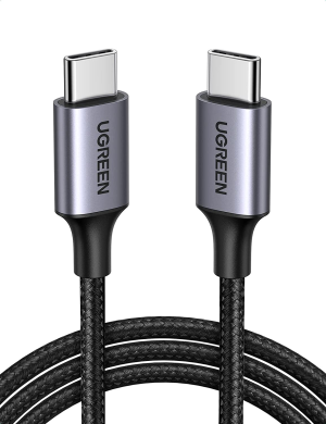 UGREEN USB C to USB C Charger Cable, 60W Type C Cable, PD Fast Charging Braided Cord, Compatible with Iphone 15 Pro Max, Samsung S23 S22, Macbook Pro, Ipad Pro 2022, Pixel 7, Chromebook, Switch, 3M