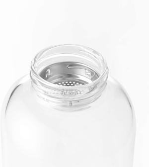 DE.KITCHEN&HIFUN Glasss Water Bottle 2L, Large Borosilicate Glass 2L for Juice, Glass Water Bottle with Steel Cap Filter