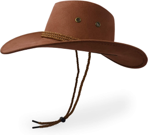 Ultrakey Cowboy Hat, Sun Hat Faux Felt Leather Suede Travel Cap Western Hat Outdoor Sun Protect