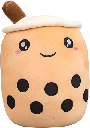 VHYHCY Cute Stuffed Boba Plush Bubble Tea Plushie Pillow Milk Tea Cup Pillow Food Plush, Soft Kawaii Hugging Plush Toys Gifts for Kids(Pink, 19.6 Inch)