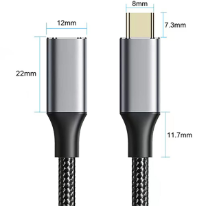 USB C Extension Cable, Tunghey USB C to USB C Male to Female, Type C Extender Cord USB3.1 Gen2 100W Fast Charging 10Gbps Transfer Compatibility with Laptop Tablet Mobile Phone (1.5M)