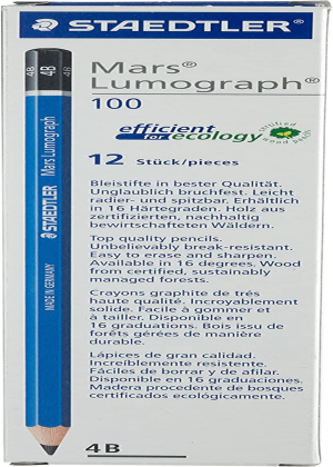 Staedtler Mars Lumograph Writing, Drawing, Sketching Pencil (Box of 12) (3H)