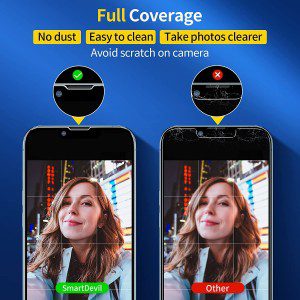 Smartdevil Screen Protector for Iphone 14 and Iphone 13/13 Pro【Full Coverage】【Case Friendly】Tempered Glass Film with Installation Tool, High Definition,9H Hardness Shockproof, Anti-Scratch -2 Pack