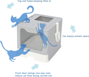 Belvie Pets Extra Large Cat Litter Box – Spacious Kitty Litter Tray with Complementory Scoop and Drawer Design for Easy Cleaning and Convenience