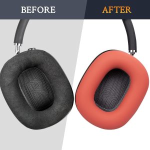 SOULWIT Silicone Ear Pads Cover Protector for Airpods Max Headphones Cushions, Sweatproof, Easily Washable, Rugged Durability – Red