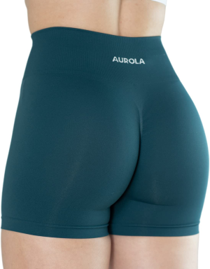 AUROLA Dream Collection Workout Shorts for Women High Waist Seamless Scrunch Athletic Running Gym Yoga Active Shorts Black