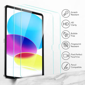 ESR for Ipad 10Th Generation Screen Protector (2022, 10.9 Inch), Ultra-Hard Screen Guard with Alignment Frame, Scratch Resistant, HD Clarity, Bubble Free, Face ID Compatible, 2 Pack