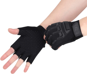 Kids Half Finger Cycling Gloves Mittens Breathable Non Slip Fingerless Bike Riding Gloves Shockproof Sports Training Gloves UV Protection Outdoor Skateboard Gloves for Boys Girls 6-10Y