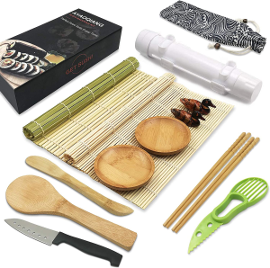 Sushi Making Kit, Sushi Bazooka Maker with Sushi Rolling Mats,Sauce Dish