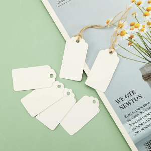 White Kraft Paper 4 X 2Cm Hang Tags Label Wedding Party Price Gift Cards 100Pcs