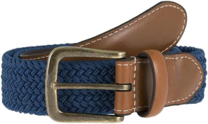 Dents Men’S Elastic Stretch Leather End Webbing Belt, Beige, Medium