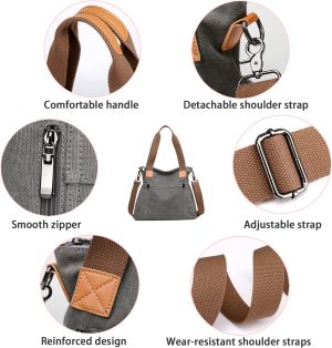 Women’S Canvas Shoulder Bags, Hobo Handbags, Casual Crossbody Bags, Tote Crossbody Bags，Satchel Purses，Work Bag